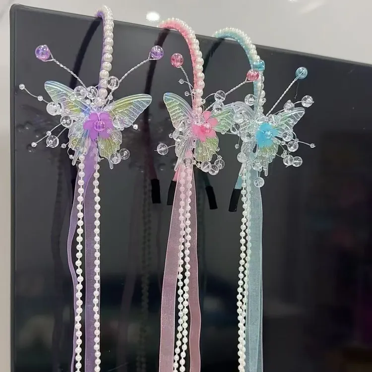 有文精选 蝶恋花流苏发箍 手工DIY制作材料包