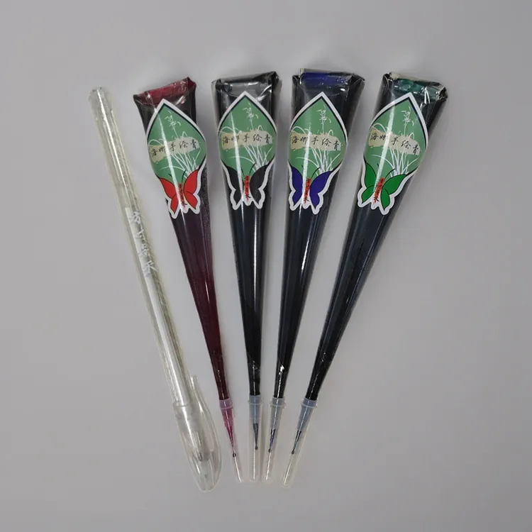 方寸景天红色黑色海军蓝绿色25g海娜膏草稿笔手绘套装非植物果汁