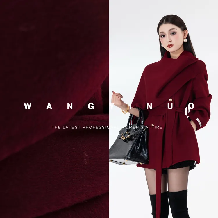 MD定制·依诺【圣诞宾果】2025冬季款休闲时尚系带保暖气质羊毛外套