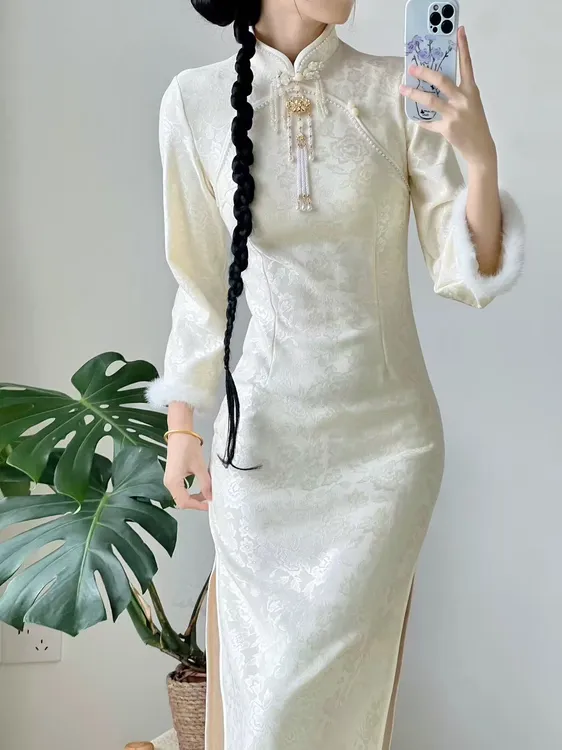 【琴丝】上上签 冬季 结婚订婚新中式改良旗袍复古民国风加绒少女风