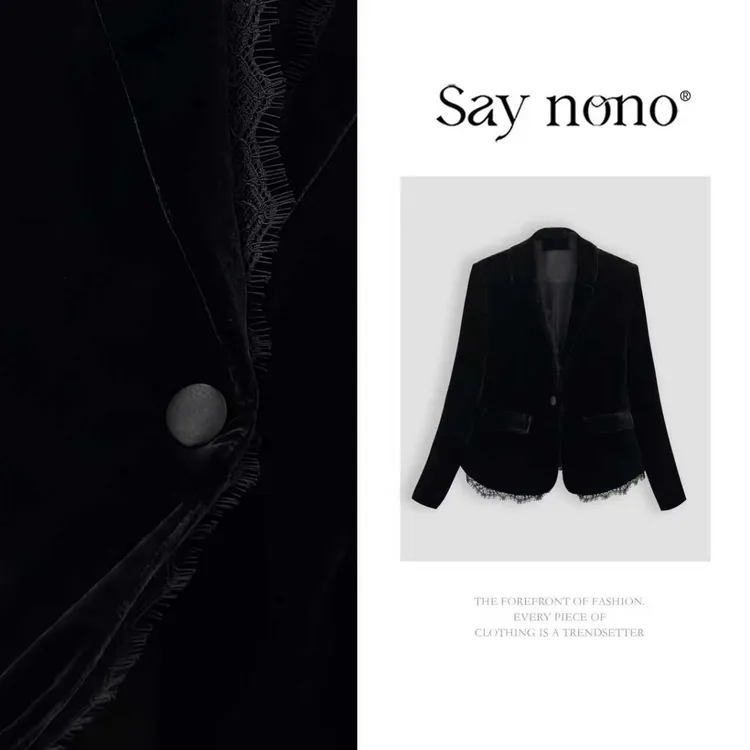 懒猫nono│Saynono 真丝丝绒收腰气质优雅老钱风西装外套GS0915YY