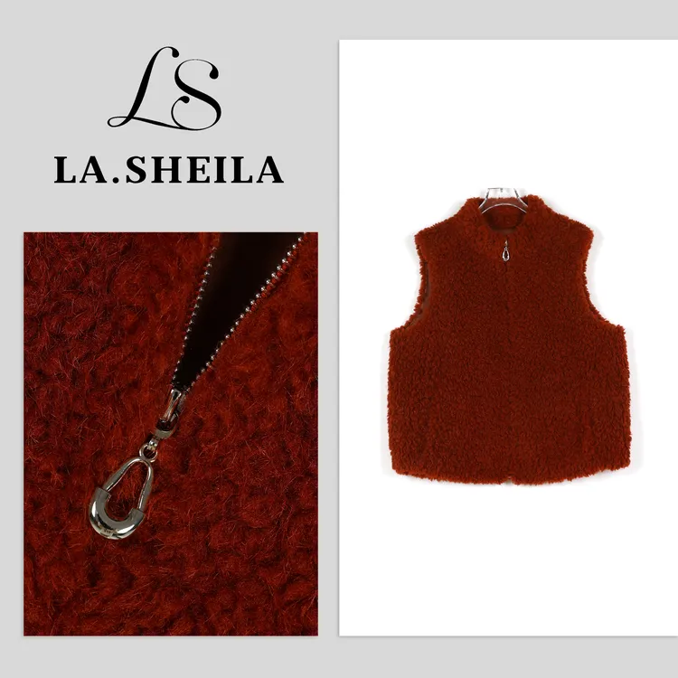 LA.Sheila 颗粒绒拉链马夹253-MJ/0913-8506