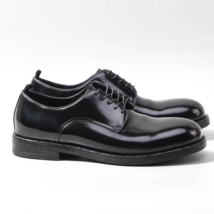 复古马臀皮大头德比皮鞋正装皮鞋广州马臀皮男士商务正装皮鞋鞋