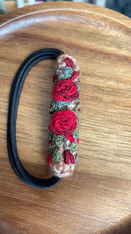 复古玫瑰花竹节头绳