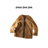 【周炸炸】羊毛皮一体百搭保暖毛毛外套#531237