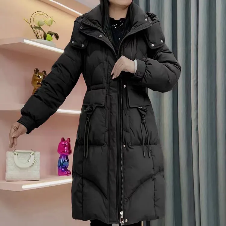 棉袄冬季女中长款韩版牛角扣中年妈妈棉服加厚2025年新款棉衣外套