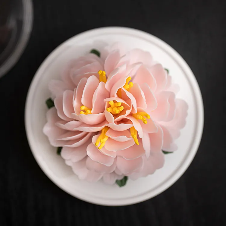 朴记非遗手工牡丹花摆件陶瓷扩香器香薰办公室装饰送朋友生日礼物
