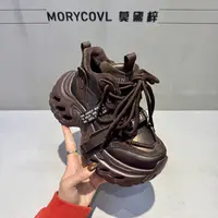 25冬新款老爹鞋加绒女短靴百搭女鞋黑色高帮鞋圆头厚底女鞋8-165