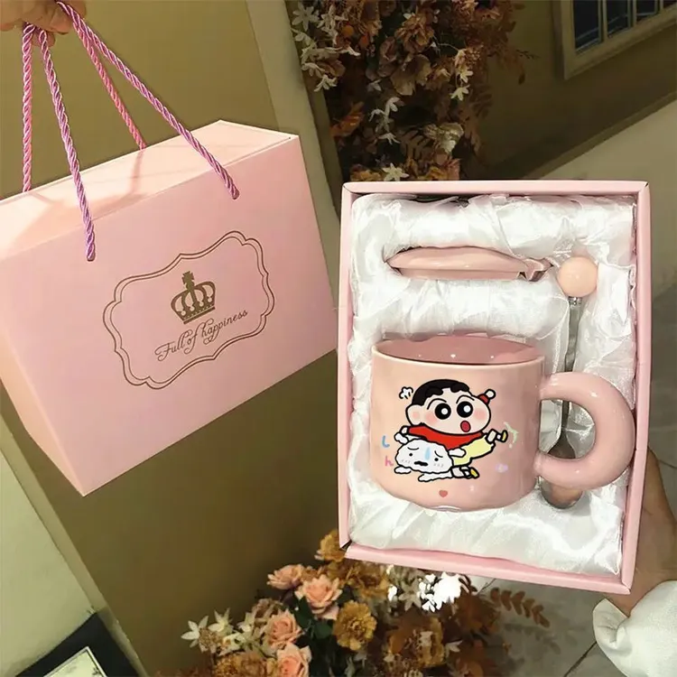 可爱fufu少女蜡笔小新马克杯ins高颜值生日礼物男女朋友姐妹LK