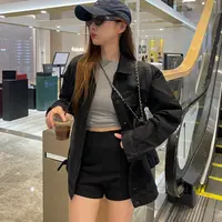牛仔显瘦韩版宽松网红短外套简约女水洗扎染秋季短款
