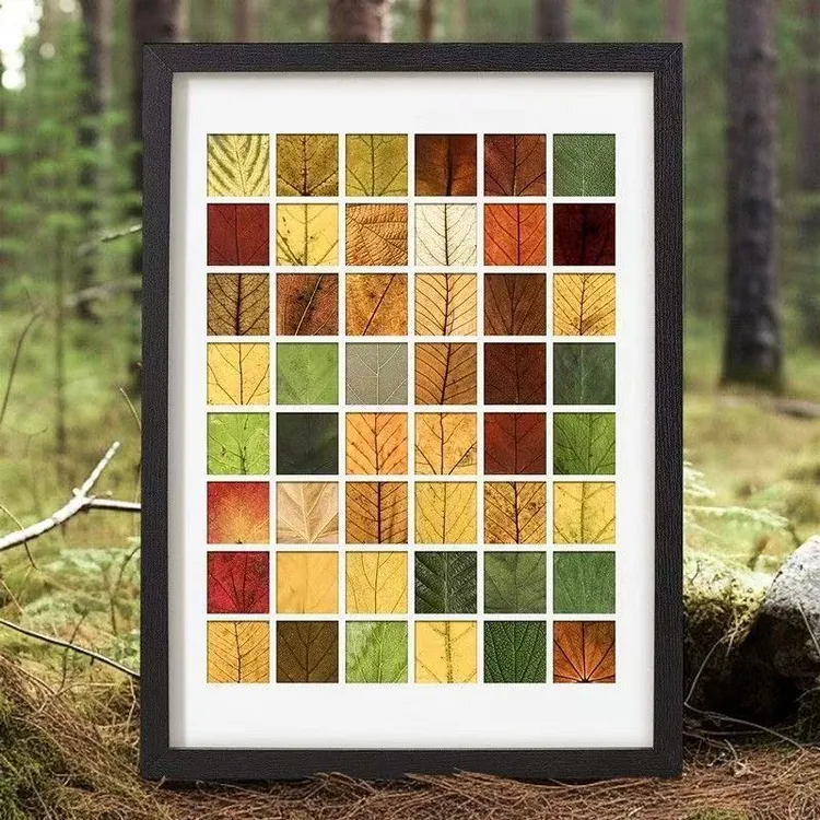 diy落叶相框手工作品标本画框捡秋干花植物叶子收集摆件台装饰画