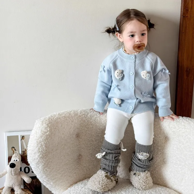 D5022女童毛衣外套秋季2025新款儿童超好看针织开衫冬季宝宝衣服