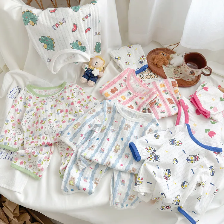 【耀火专属】A类纯棉家居服儿童睡衣空调服薄款宝宝透气七分二件套