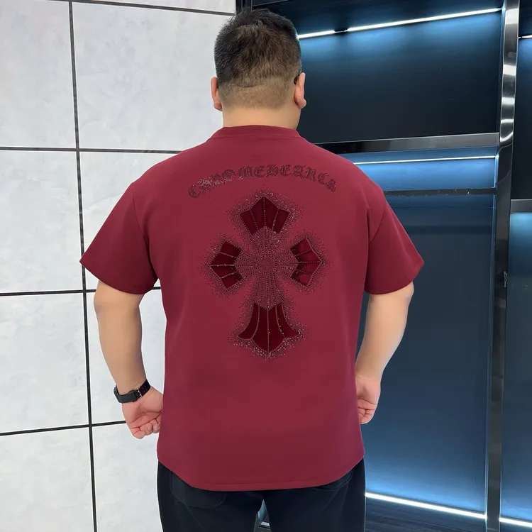 大码男装 冬季轻奢重磅半袖 男士加大高克重潮牌短袖72778