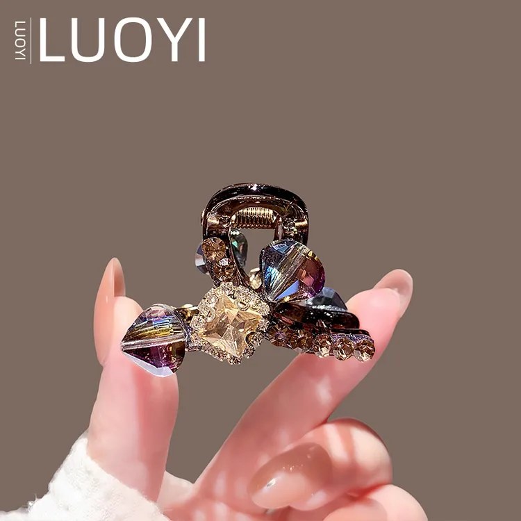 4.5cm彩水晶小抓夹女公主头侧耳边夹刘海夹后脑勺高级感半扎发饰