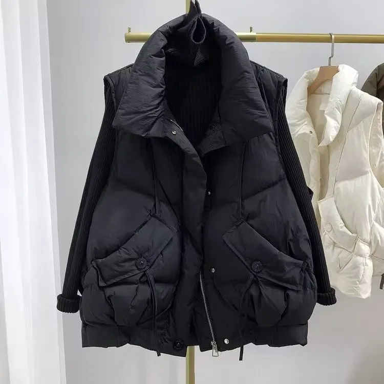 新款大码棉服马甲女外穿洋气秋冬2025新款无袖坎肩立领外套