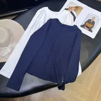 秋季简约净版小众通勤百搭圆领长袖上衣女H9415