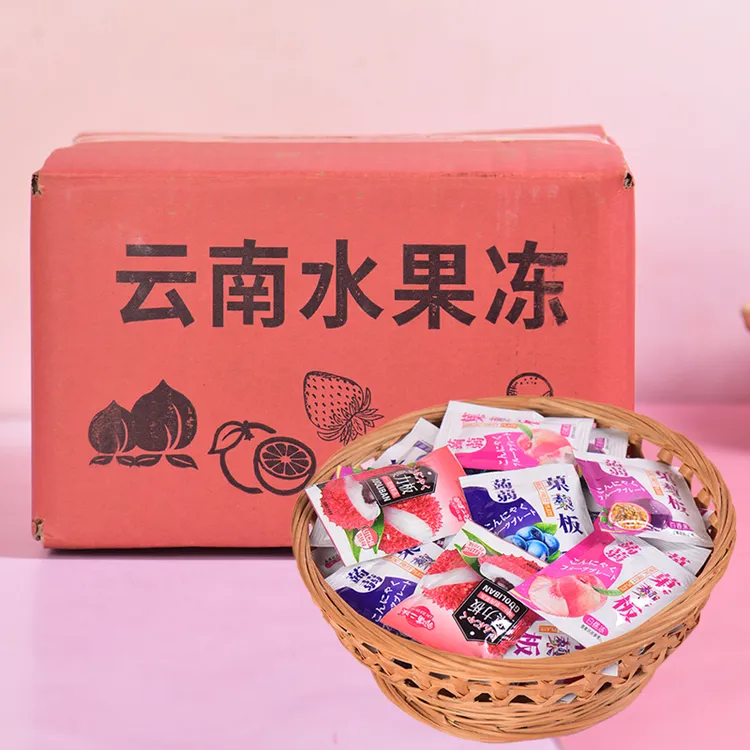 云南水果冻蒟蒻菓板多口味弹嫩蒟蒻果冻含果肉5斤箱装