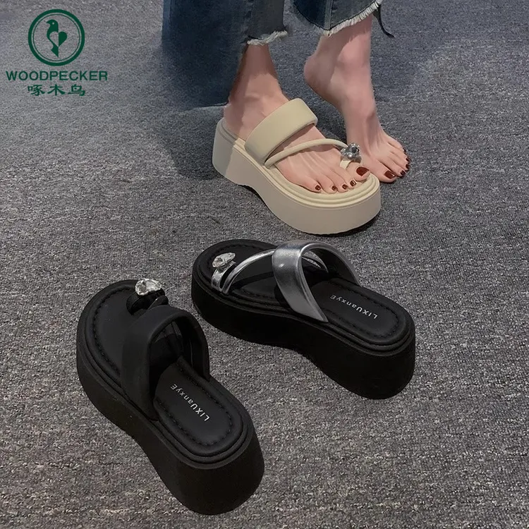 啄木鸟拖鞋女夏外穿2025年夏季新款法式气质时尚配裙子松糕凉拖鞋