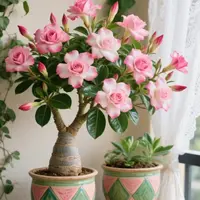 沙漠玫瑰盆栽花卉好养活绿植耐寒热四季浓香大花室内桌面盆栽植物