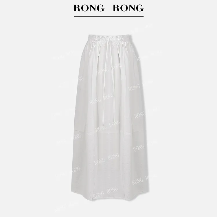 溶溶【白雾意境】RONGRONG莱赛尔宽松优雅赫本半身裙24Y-780-1