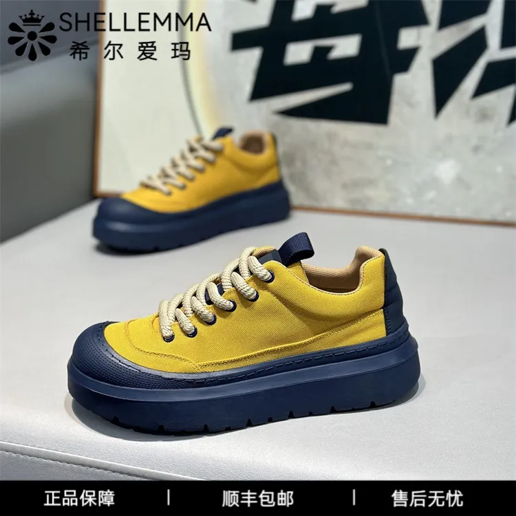 希尔爱玛潮牌男鞋春季新款低帮布面舒适休闲软底时尚韩版系带百搭