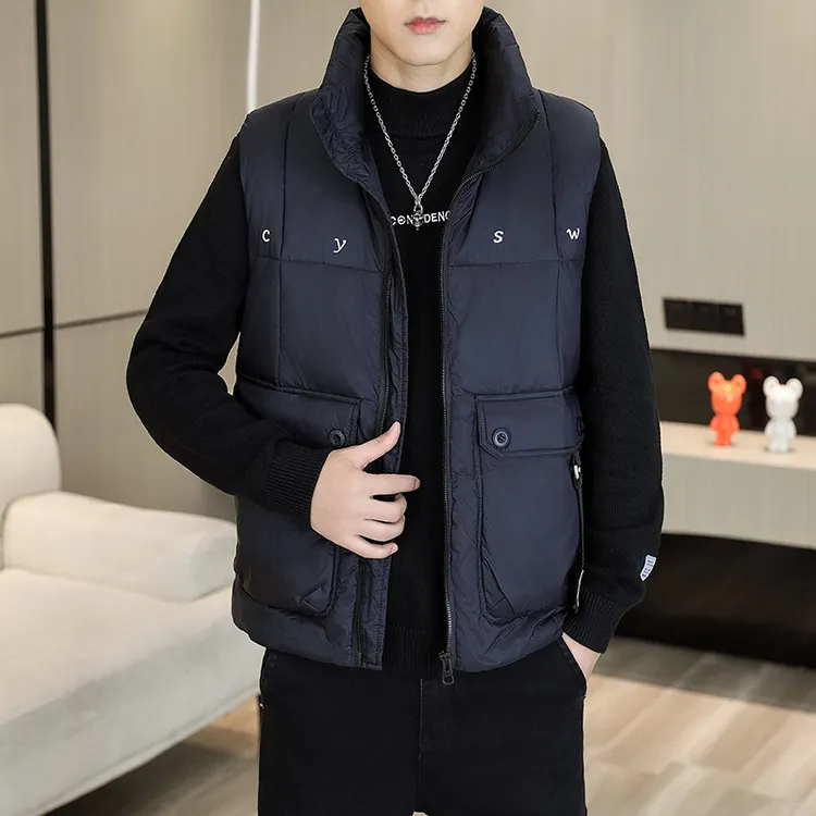 2025秋冬季羽绒马男士新款潮流白鸭绒羽绒服背心青年保暖坎外套