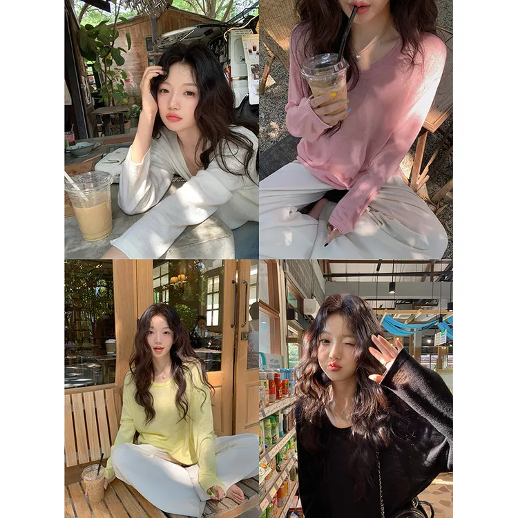 *张贝贝 等风来~ 超细支亚麻 轻氧系针织长袖tee