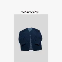 HZ-原单蓝色牛仔格纹棉衣外套