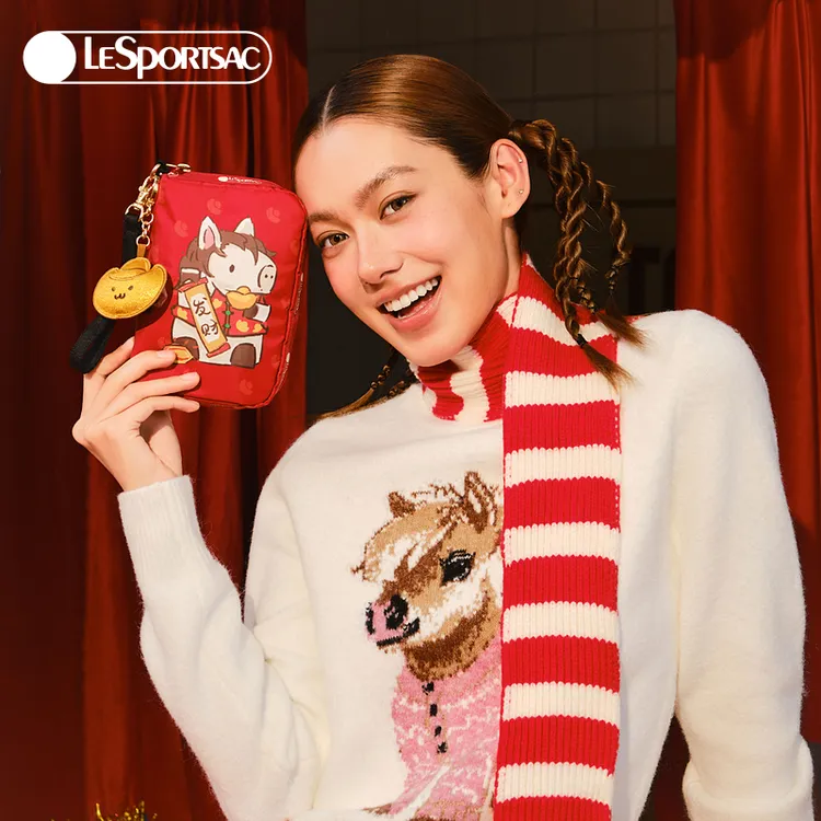 LeSportsac乐播诗新年马年鸿运招财系列马上有钱可爱手拿包手机包