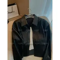 WEN 25新款黑色长袖翻领皮衣外套WWW0364