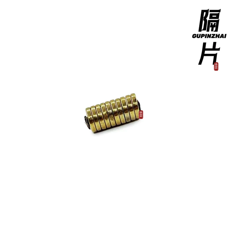GUPINZHAI·保色黑胆石镀金隔片不染色无伤痕精品文玩菩提手串配饰
