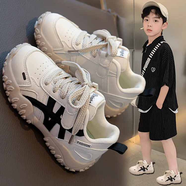 男童鞋2025新款秋季儿童休闲运动鞋软底防滑男孩德训阿甘鞋中大童