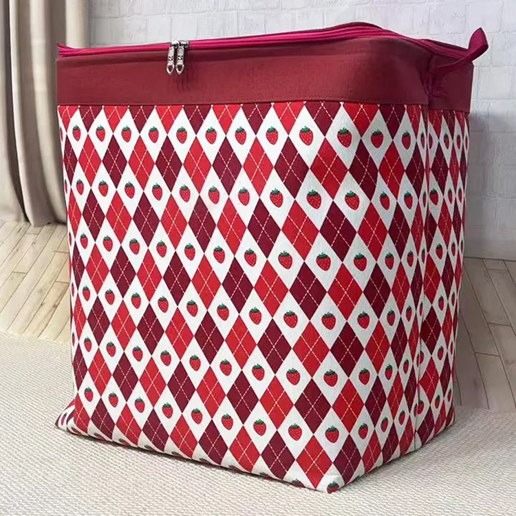 大容量加厚帆布防潮收纳箱可折叠衣服被子收纳袋搬家储物拉链带盖