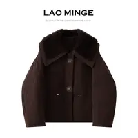 老敏哥 90%鹅绒翻领加厚外套2025年冬宽松时尚女短外套W25858