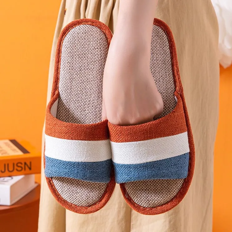 四季亚麻拖鞋男女情侣室内防滑耐磨吸汗棉麻拖鞋木地板家用
