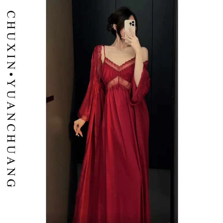 【月光美人】秋冬法式加绒睡衣女款爆款2025新款长袍睡裙女高级感