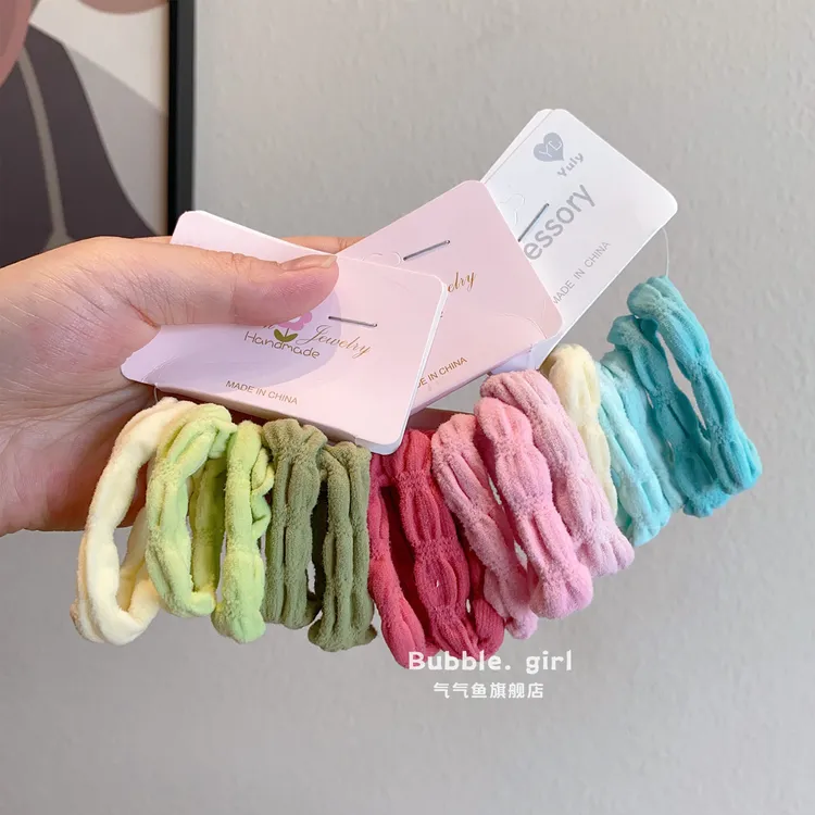 儿童加厚彩色毛巾圈女童高弹力扎头发马尾皮筋小女孩韩版头绳发饰