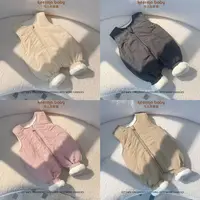 【极寒加厚款】冬季新款背带裤休闲风月牙拼加棉新生儿加厚保暖