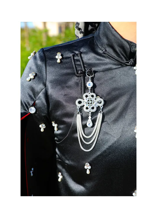 铁合金仿水晶吊坠 胸挂首饰蒙古袍胸挂带闪闪闪