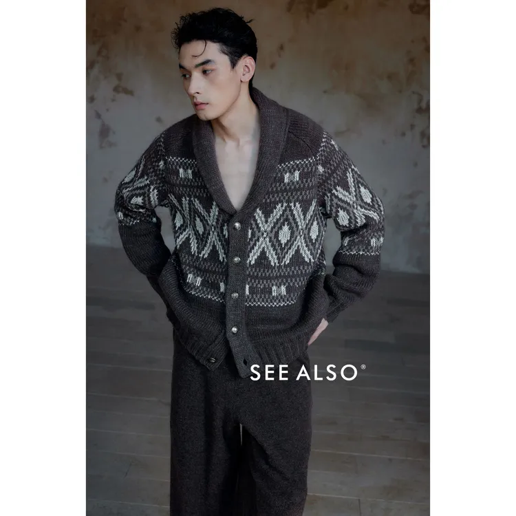 SEE ALSO『好命哥』青果领超精纺绵羊毛费尔岛秋冬保暖开衫毛衣外套