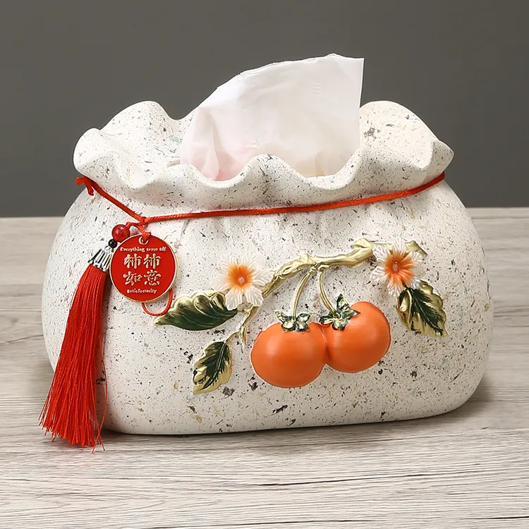 北欧轻奢陶瓷纸巾盒高档家用客厅餐厅茶几创意收纳抽纸盒餐巾盒