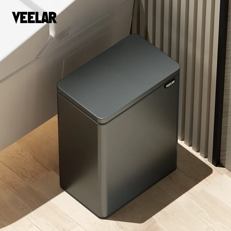 VEELAR按压垃圾桶厕所卫生间家用客厅厨房夹缝纸篓简约带盖弹盖