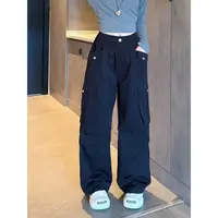 女童黑色工装裤春秋款2025新款儿童秋季裤子大童女孩秋装潮酷穿搭