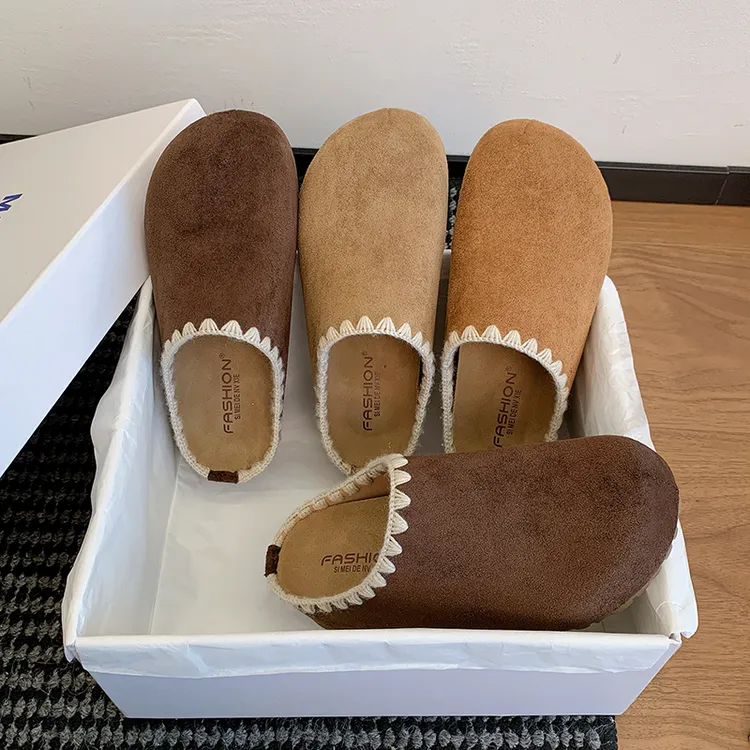 复古勃肯鞋包头半拖鞋女外穿2026春秋新款厚底内增高博肯单鞋拖鞋