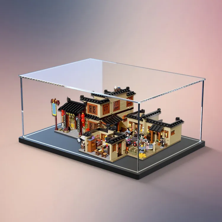 亚克力透明展示盒适用拼奇武林外传同福客栈后院收纳防尘盒