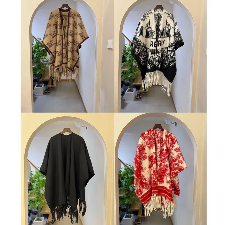 新款轻奢女保暖不掉色披肩印花韩版冬季时尚针织百搭秋冬休闲双面