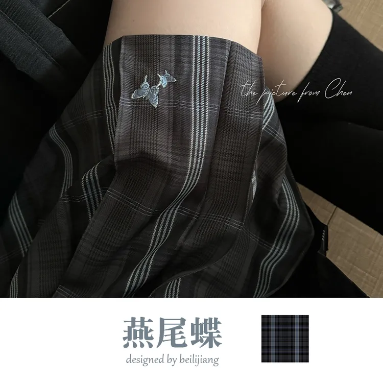 北璃酱日系jk制服燕尾蝶原创正版百褶高腰半身裙校供女学生短裙子