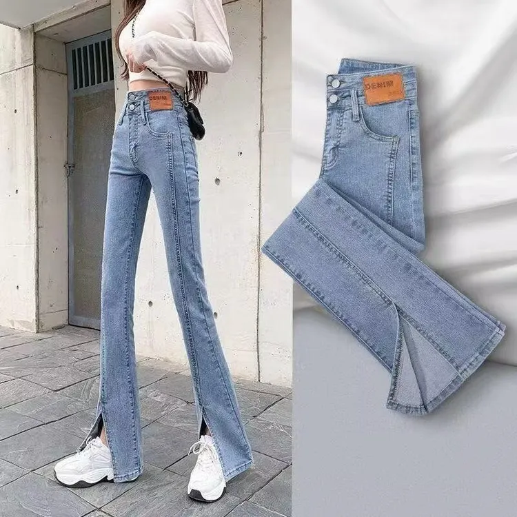 干活女士显瘦修身牛仔裤高腰瑕疵随机发货