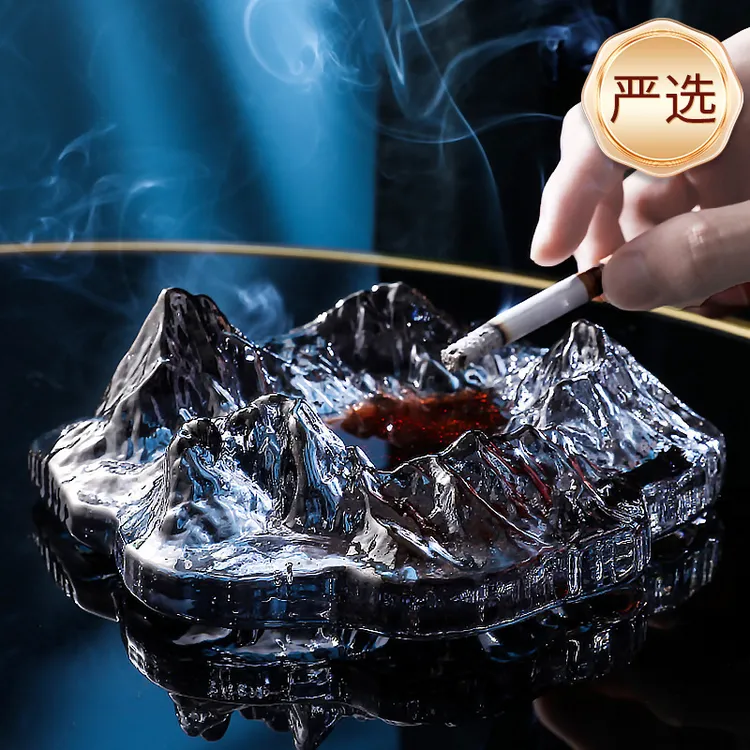 创意简约ins风轻奢烟灰缸家用客厅办公室高颜值雪山冰山摆件